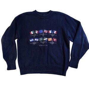 Structure Vintage Navy Flag Sweater